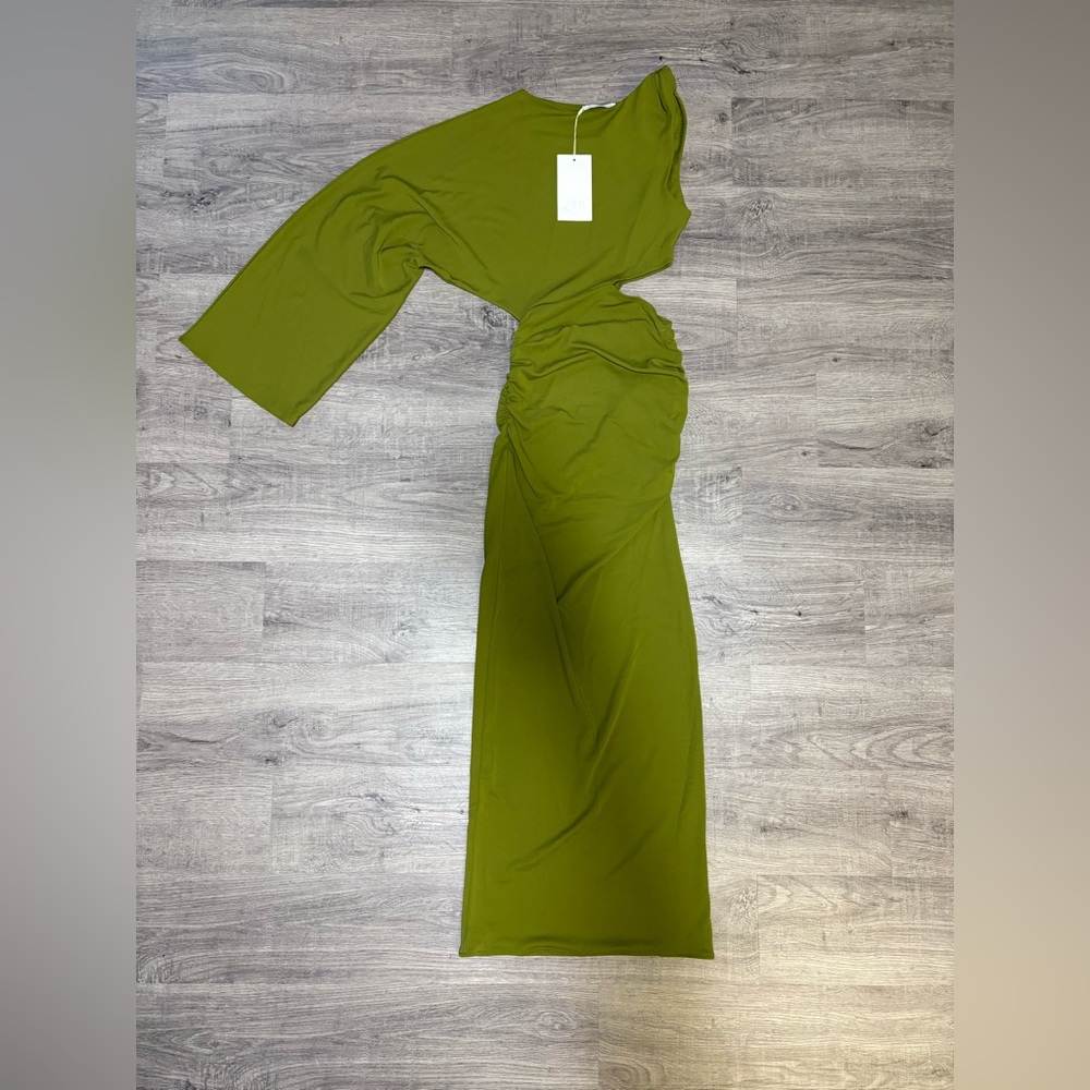 Zara Draped Elegant Asymmetrical Long Dress